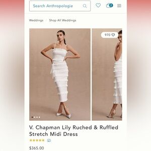 Gorgeous Anthropology White Dress - worn once!